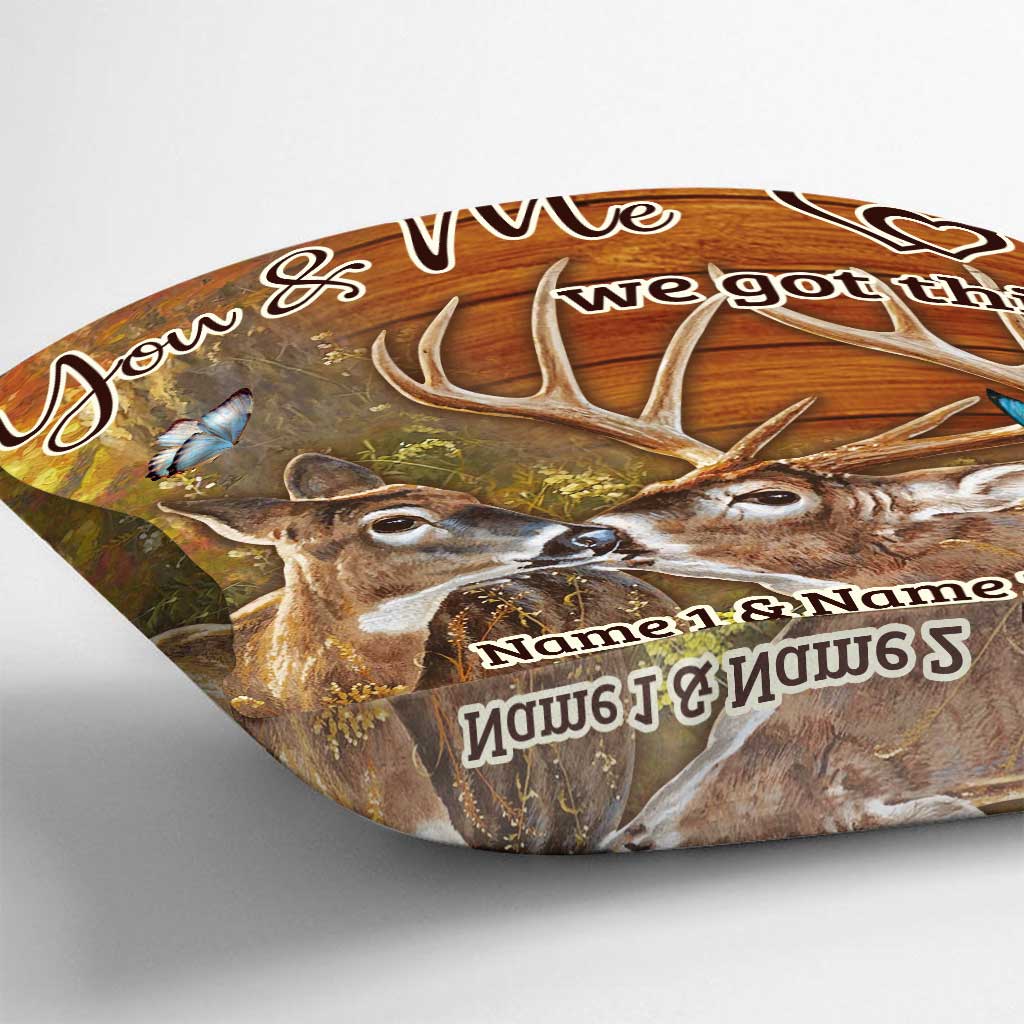 „Du und ich, wir schaffen das“ – personalisiertes Jagd-Dekokissen