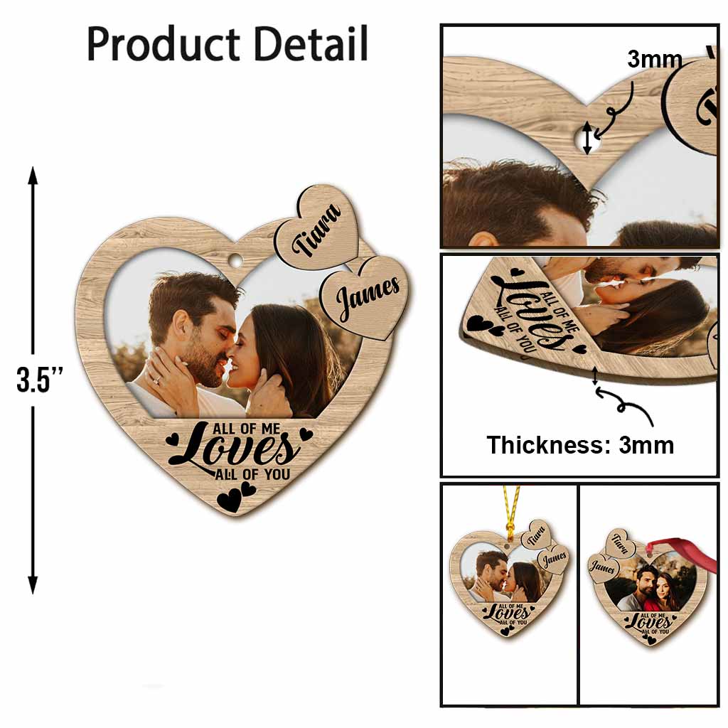 „Ich liebe dich ganz und gar“ – Personalisierter Weihnachtsschmuck für Paare (beidseitig bedruckt)