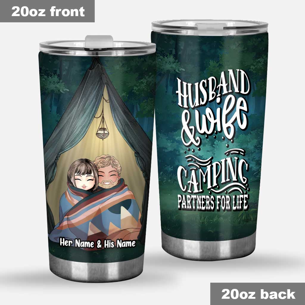 Du und ich, wir schaffen das – Camping-Paar – personalisierter Campingbecher