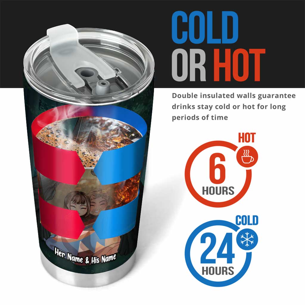 Du und ich, wir schaffen das – Camping-Paar – personalisierter Campingbecher