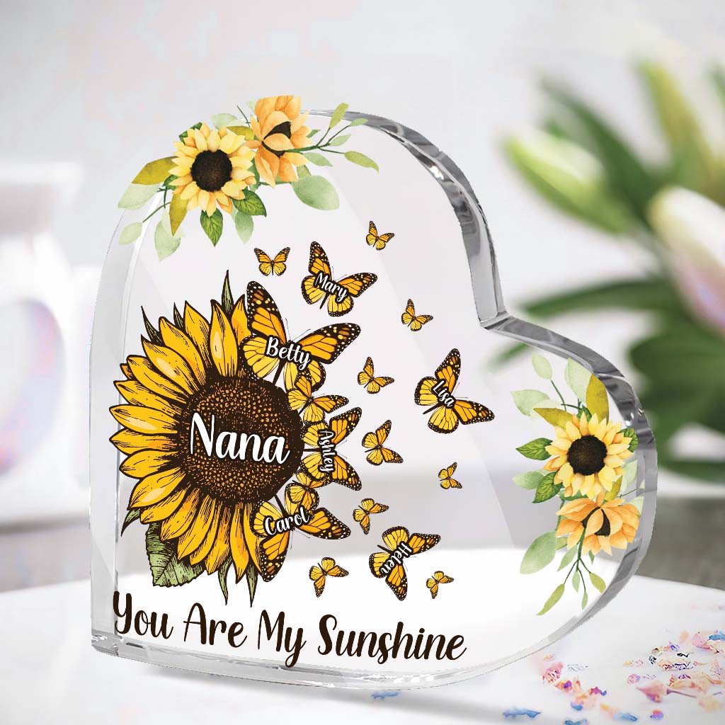 Beautiful Sunflower My Greatest Blessings - Gift for grandma, mom, aunt - Personalized Custom Shaped Acrylic Plaque