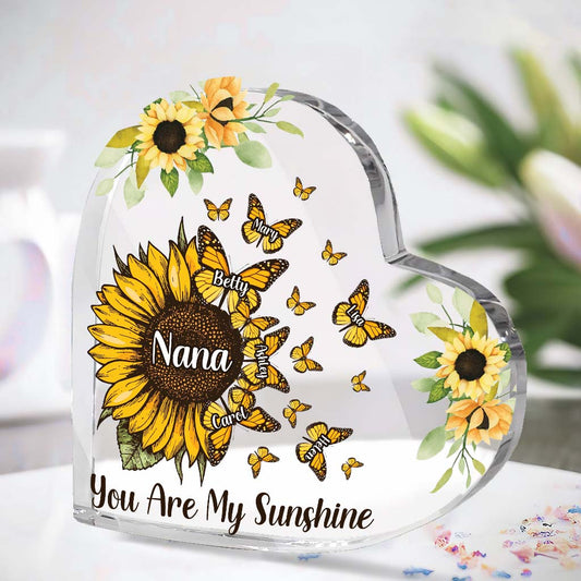 Wunderschöne Sonnenblume – Meine größten Segenswünsche – Geschenk für Oma, Mama, Tante – Personalisierte Acrylplakette in individueller Form