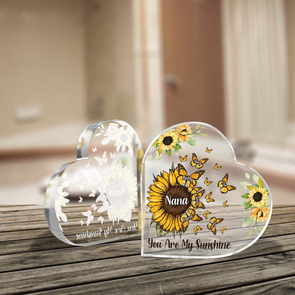 Beautiful Sunflower My Greatest Blessings - Gift for grandma, mom, aunt - Personalized Custom Shaped Acrylic Plaque