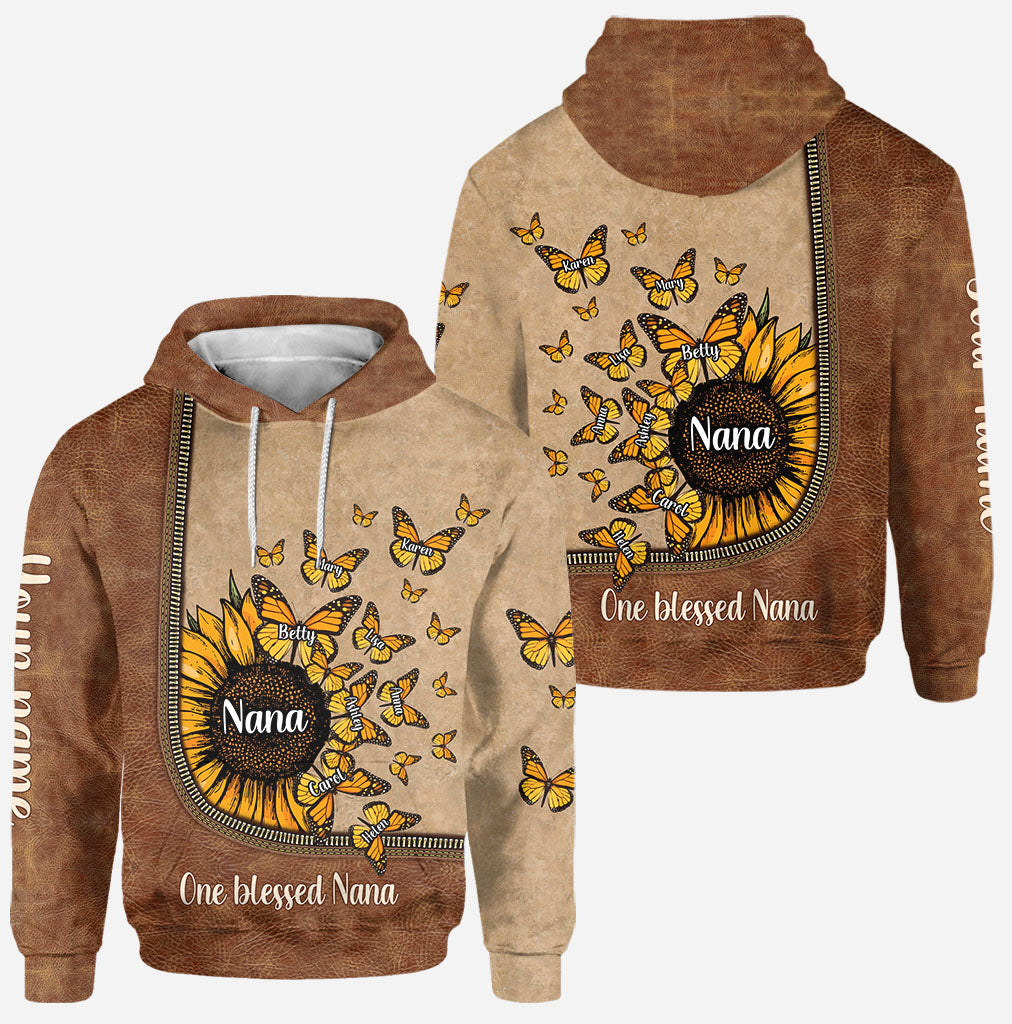 Wunderschöne Sonnenblume – Meine größten Segnungen – Personalisierter Oma-Hoodie und Leggings