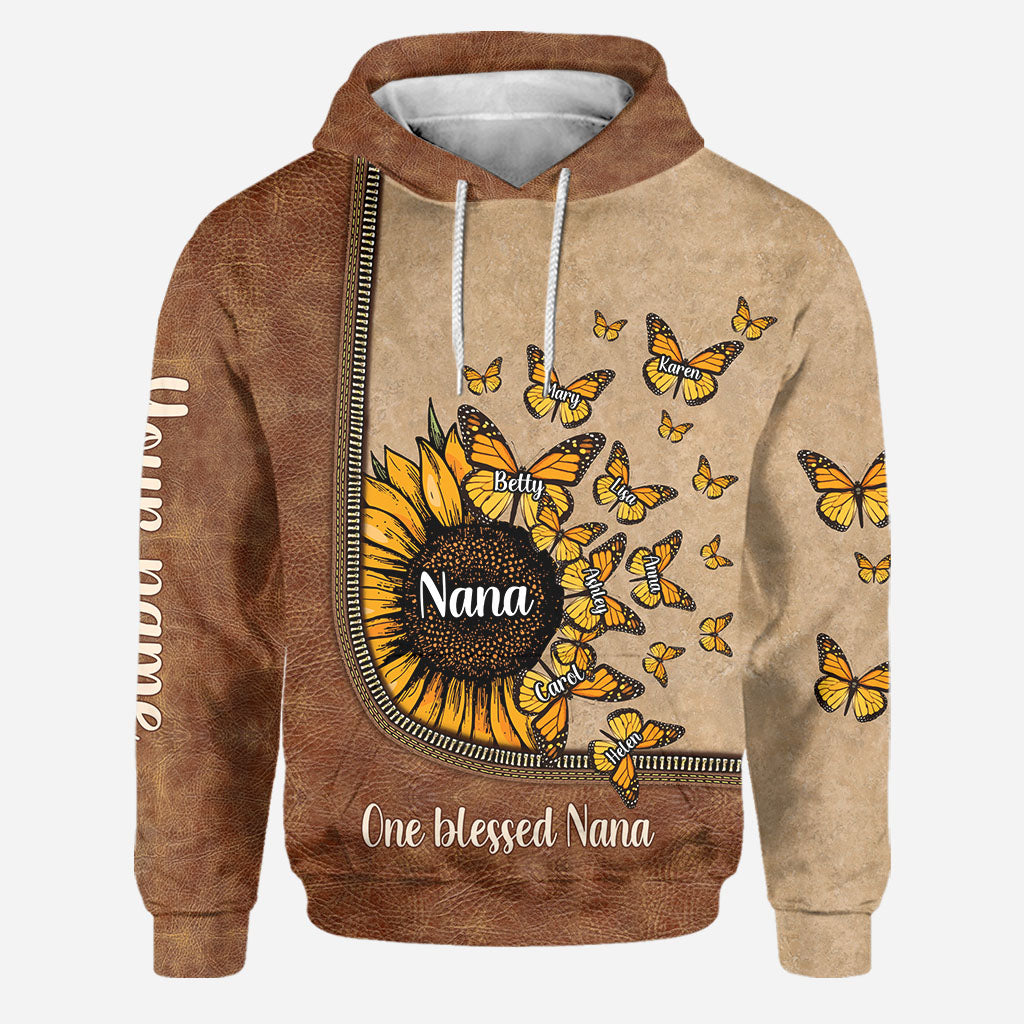 Wunderschöne Sonnenblume – Meine größten Segnungen – Personalisierter Oma-Hoodie und Leggings