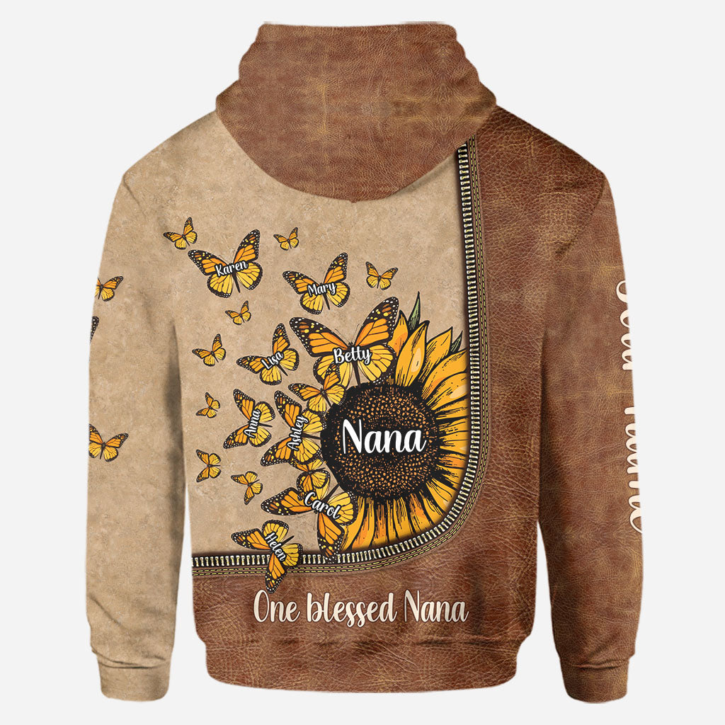 Wunderschöne Sonnenblume – Meine größten Segnungen – Personalisierter Oma-Hoodie und Leggings