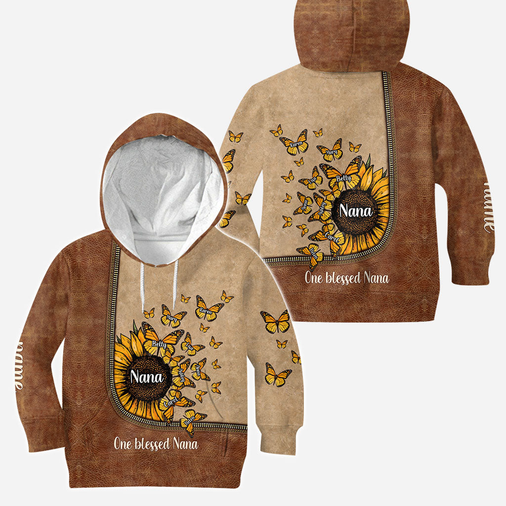 Wunderschöne Sonnenblume – Meine größten Segnungen – Personalisierter Oma-Hoodie und Leggings