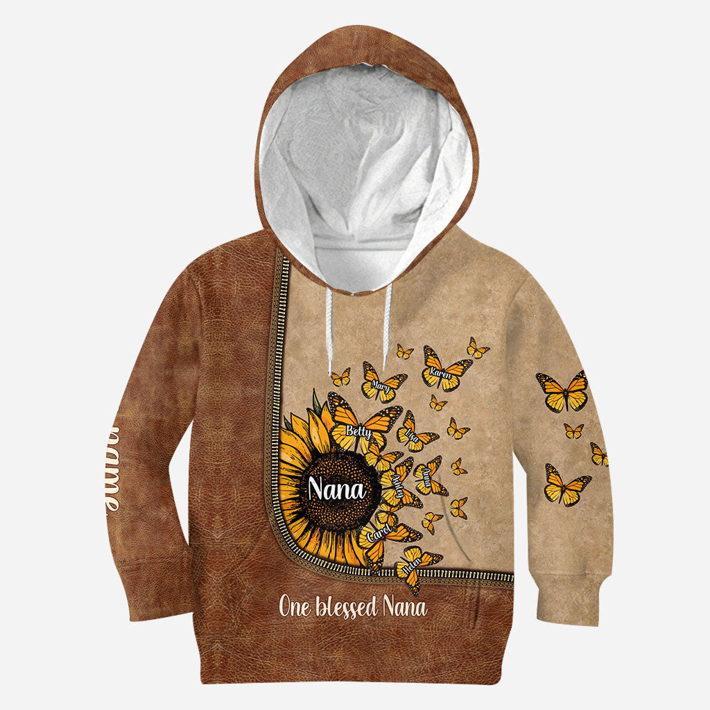 Wunderschöne Sonnenblume – Meine größten Segnungen – Personalisierter Oma-Hoodie und Leggings