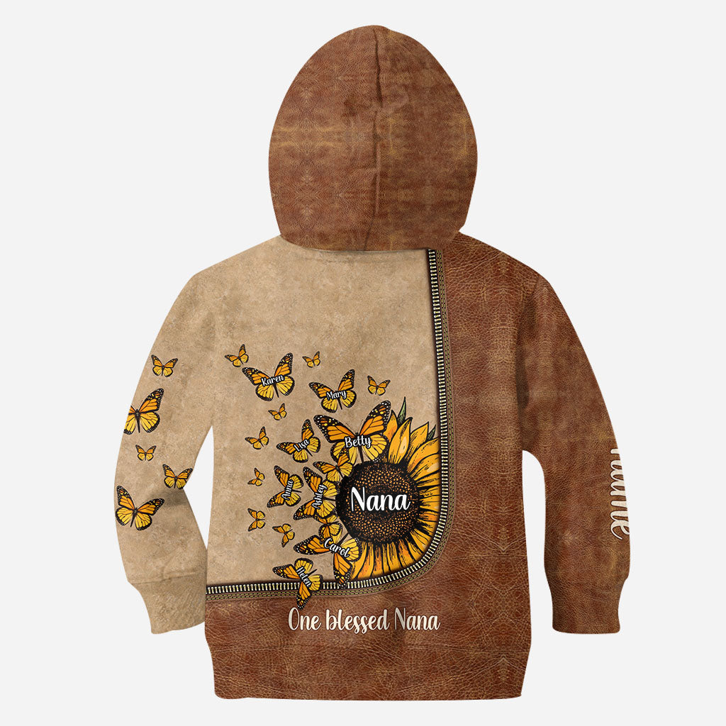 Wunderschöne Sonnenblume – Meine größten Segnungen – Personalisierter Oma-Hoodie und Leggings
