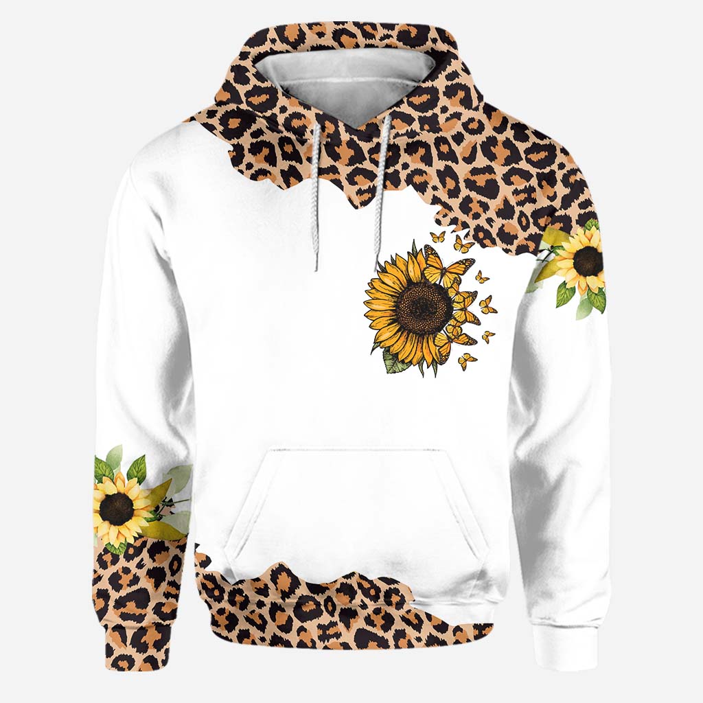 Wunderschöner Leoparden-Sonnenblumen-Hoodie und Leggings für Oma – Mein kleiner Sonnenschein – Personalisierter Oma-Hoodie und Leggings
