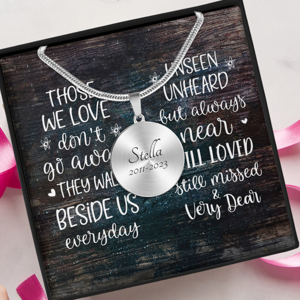 Stained Glass Dog - Personalized Dog Round Pendant Necklace