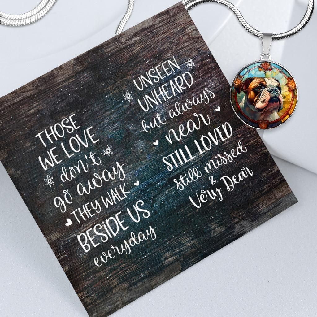 Stained Glass Dog - Personalized Dog Round Pendant Necklace
