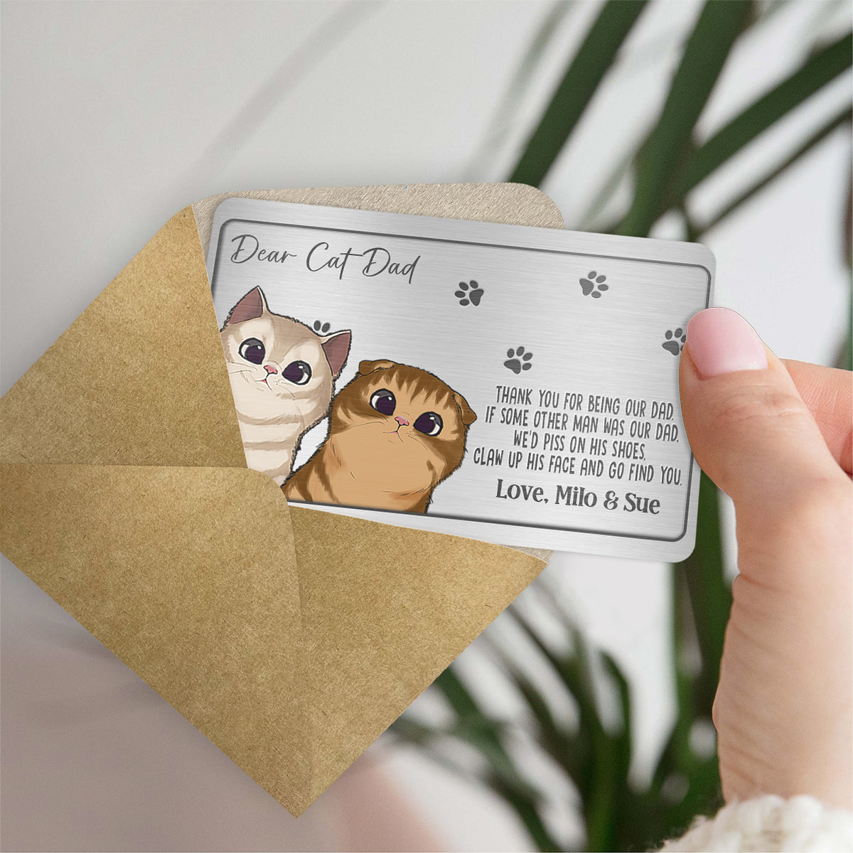 Danke, dass du unser Papa bist – Personalisierte Katzen-Geldbörsenkarte