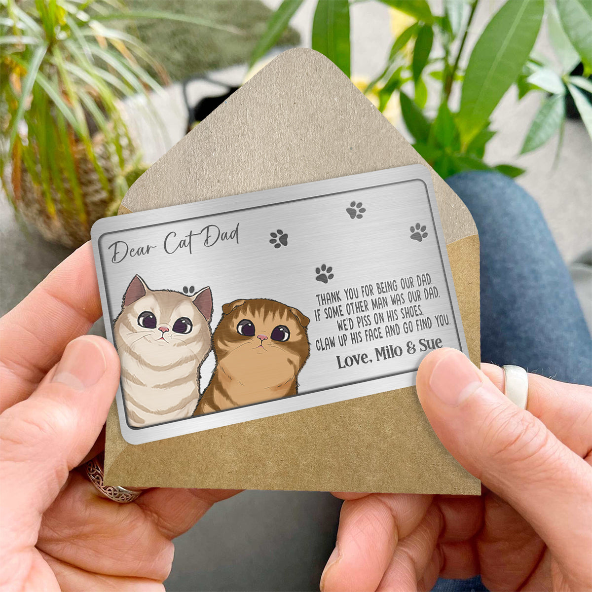 Danke, dass du unser Papa bist – Personalisierte Katzen-Geldbörsenkarte