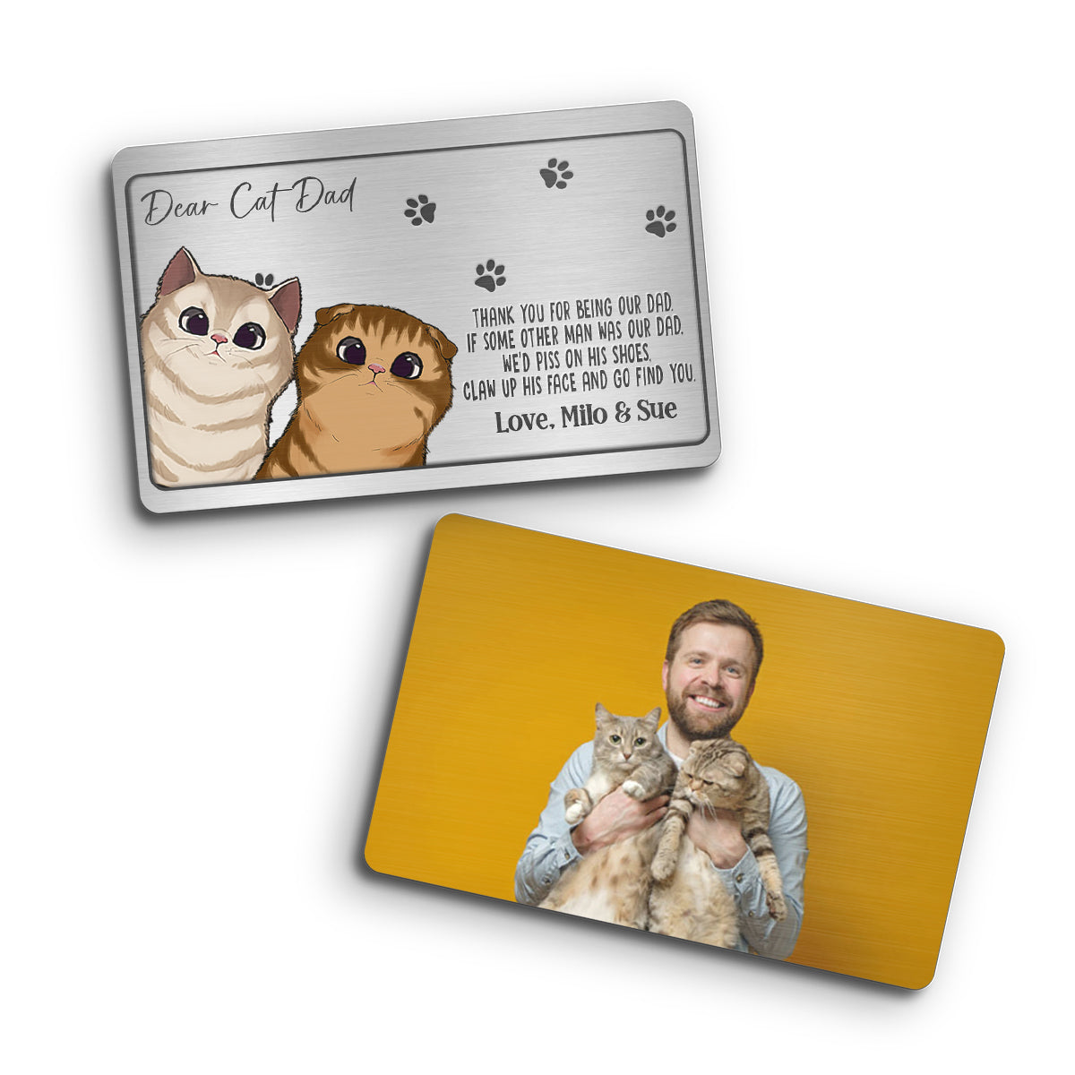Danke, dass du unser Papa bist – Personalisierte Katzen-Geldbörsenkarte