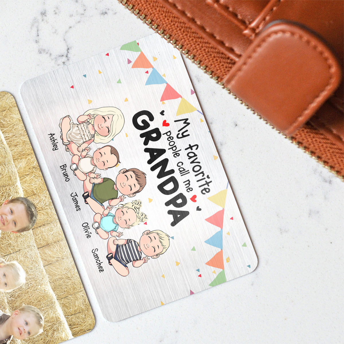 Meine Lieblingsmenschen – Geschenk für Opa, Oma, Bruder, Schwester, Mama, Papa, Onkel, Tante – Personalisierte Brieftaschenkarte