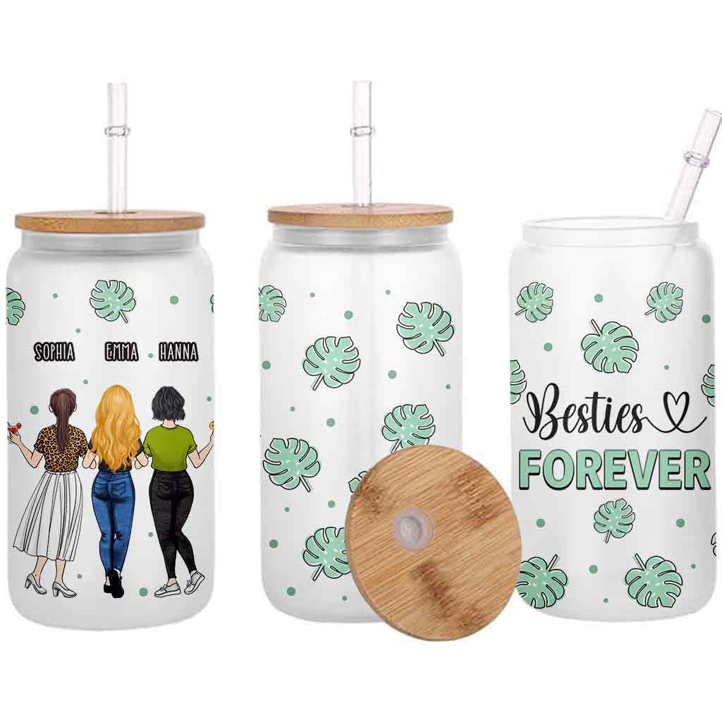 Für immer beste Freundinnen – personalisiertes Bestie-Trinkglas