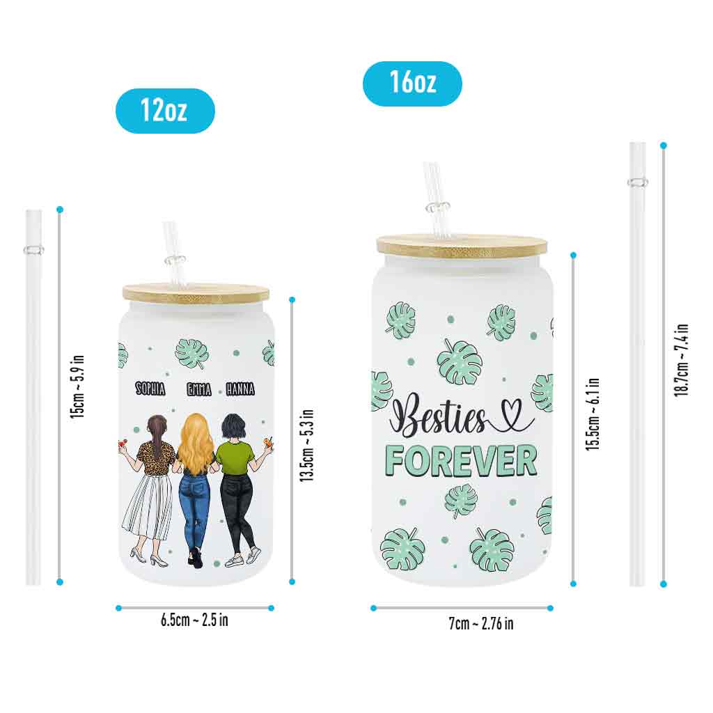 Für immer beste Freundinnen – personalisiertes Bestie-Trinkglas