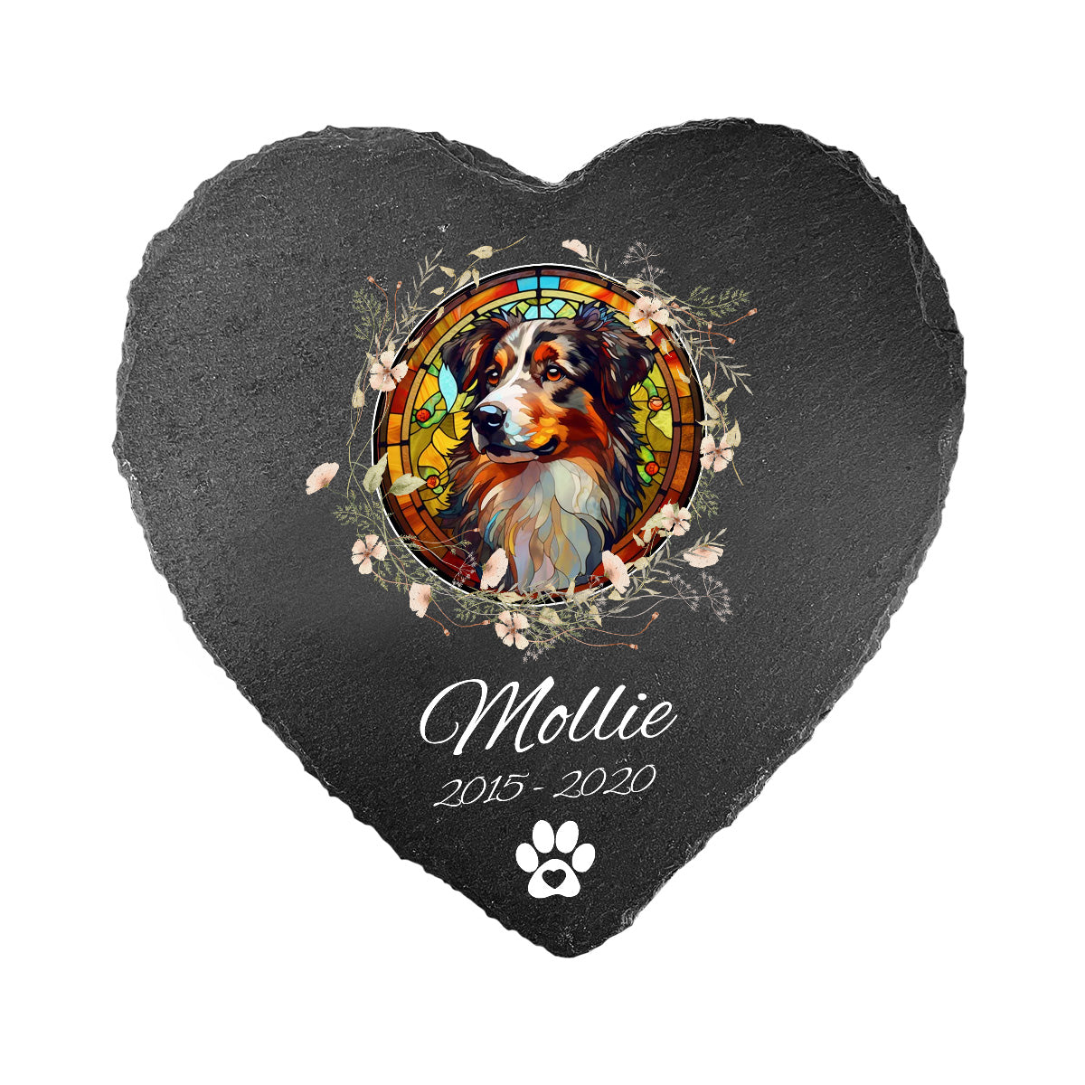 Ich liebe dich – personalisierter herzförmiger Stein für Hunde