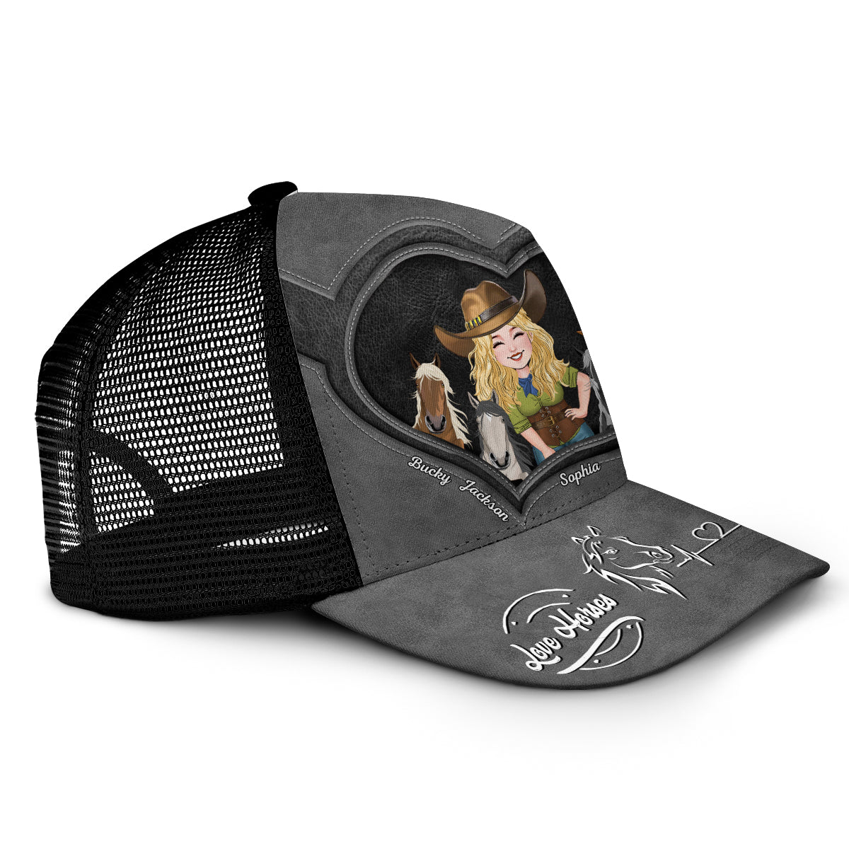 Just A Girl Who Loves Horses - Personalized Horse Trucker Hat