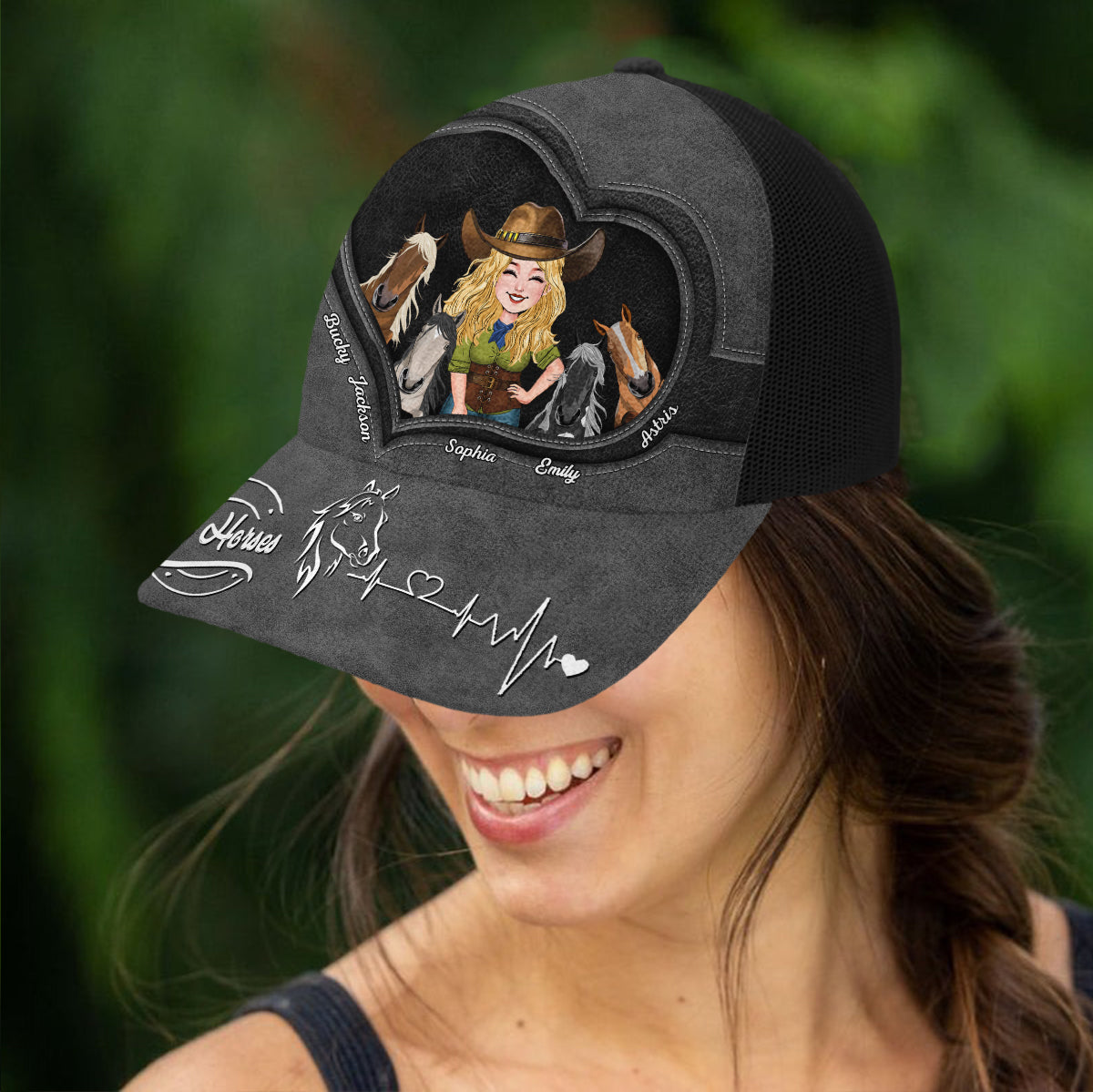 Just A Girl Who Loves Horses - Personalized Horse Trucker Hat