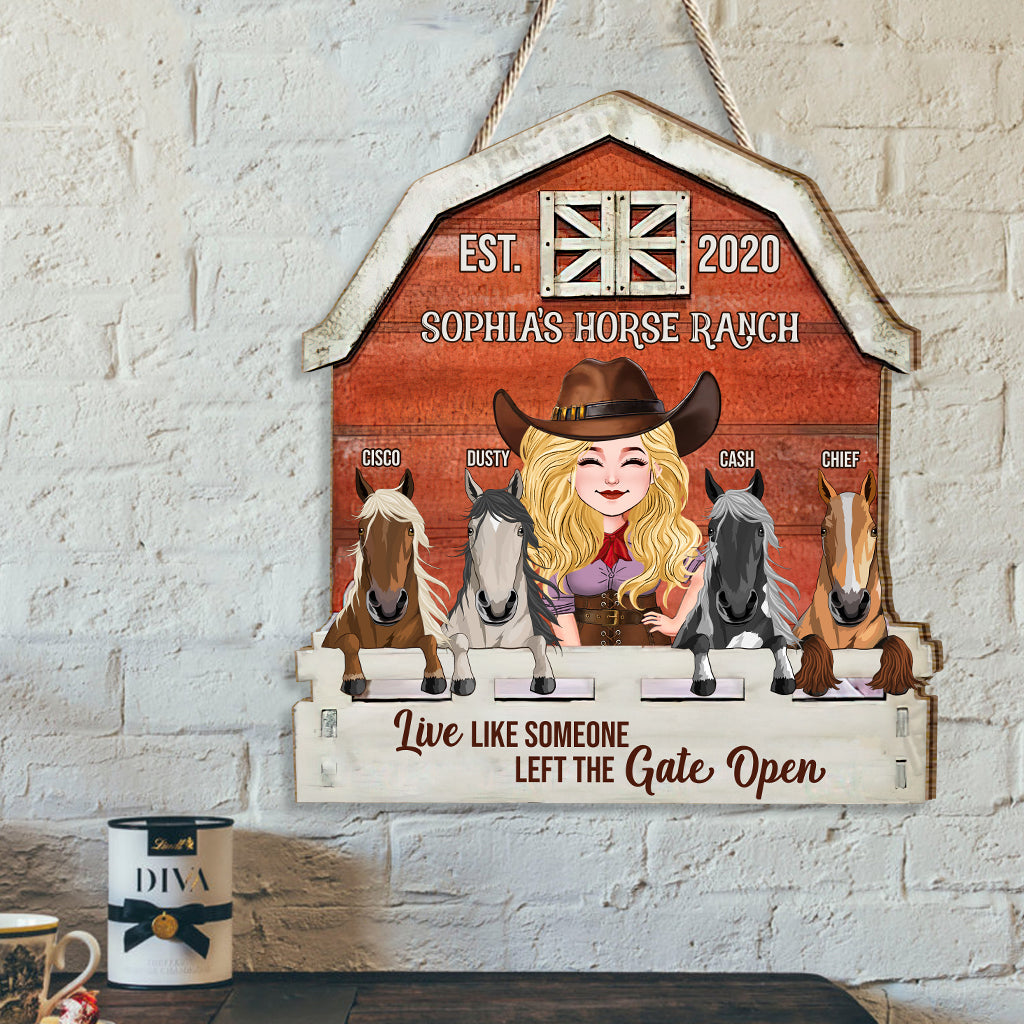 Pferderanch – Personalisiertes Pferde-Holzschild