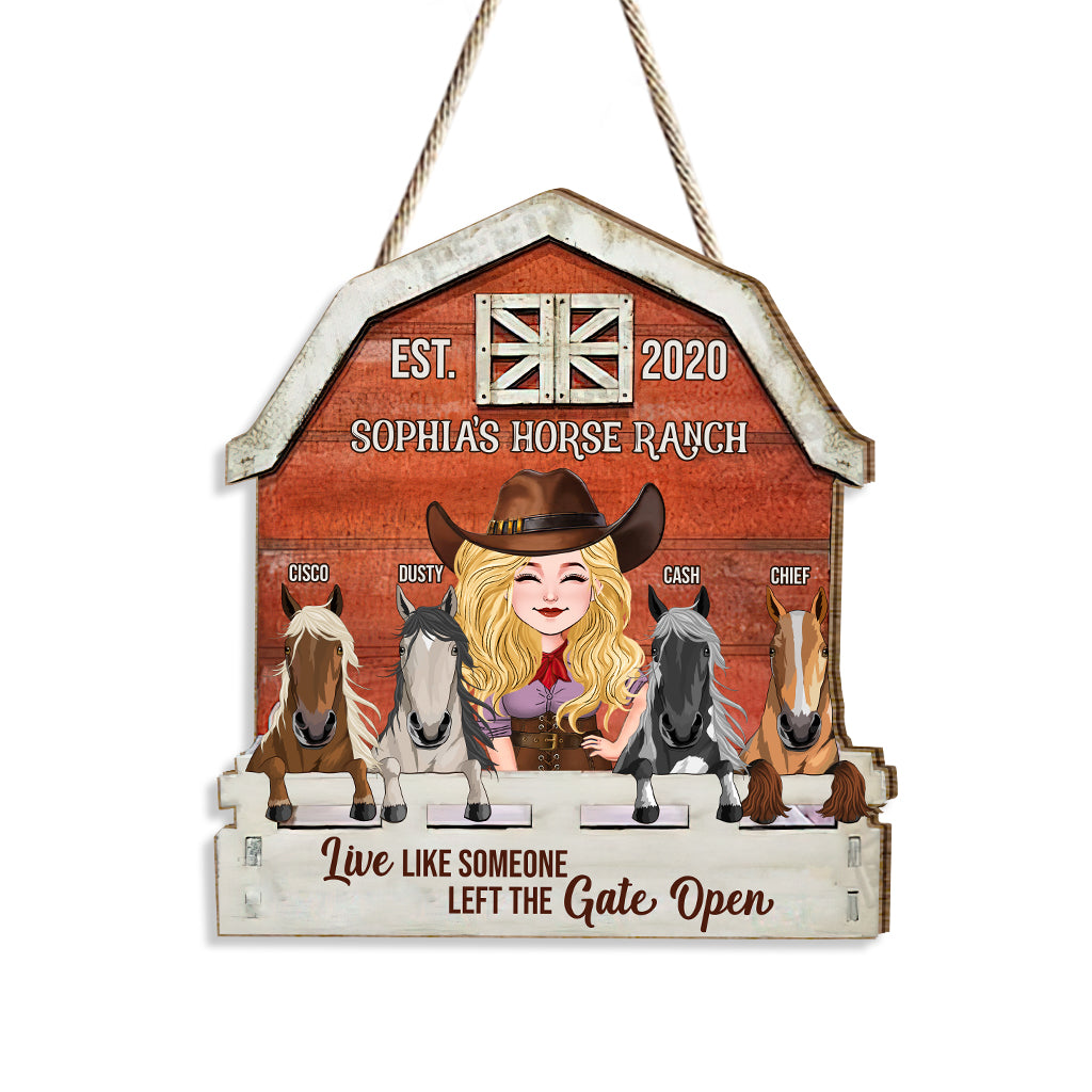 Pferderanch – Personalisiertes Pferde-Holzschild