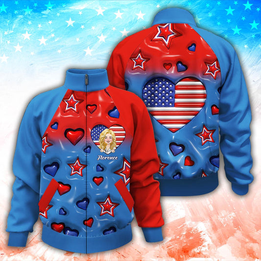 Personalisierte Geschenke für Krankenschwestern – Stolz auf amerikanische Krankenschwestern – Personalisierte Reißverschlussjacke für Krankenschwestern