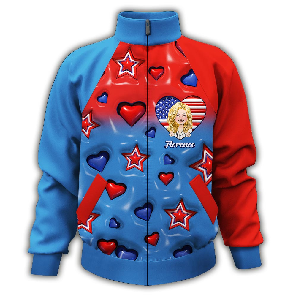 Personalisierte Geschenke für Krankenschwestern – Stolz auf amerikanische Krankenschwestern – Personalisierte Reißverschlussjacke für Krankenschwestern