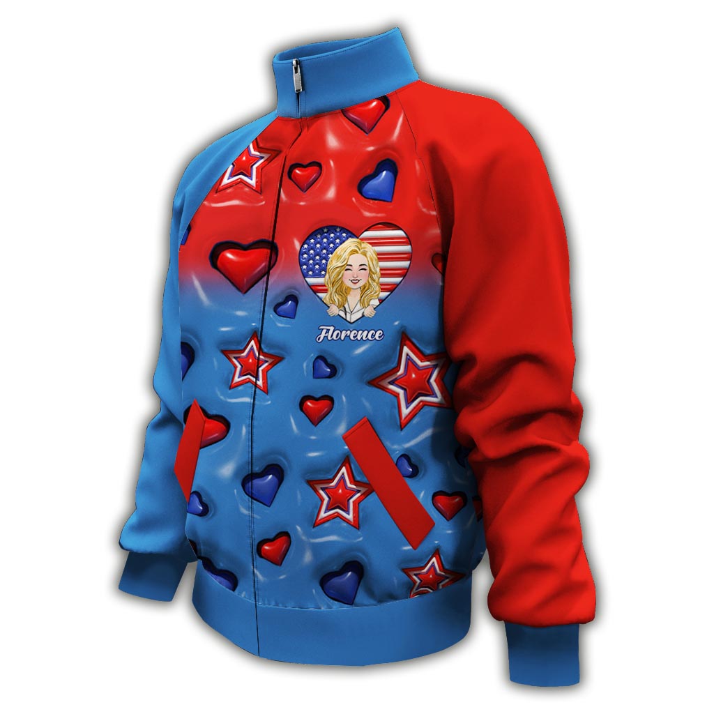 Personalisierte Geschenke für Krankenschwestern – Stolz auf amerikanische Krankenschwestern – Personalisierte Reißverschlussjacke für Krankenschwestern