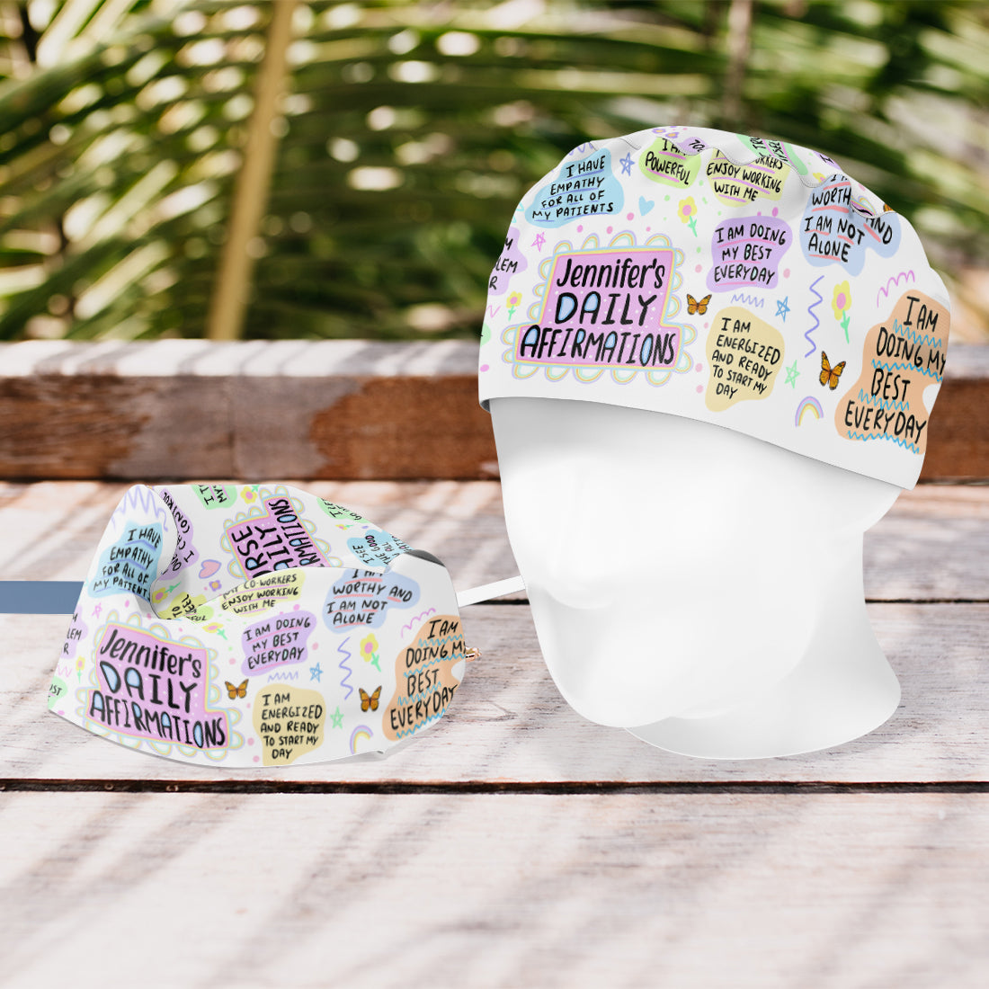 Tägliche Affirmationen für Pflegekräfte – Personalisierte OP-Haube für Pflegekräfte