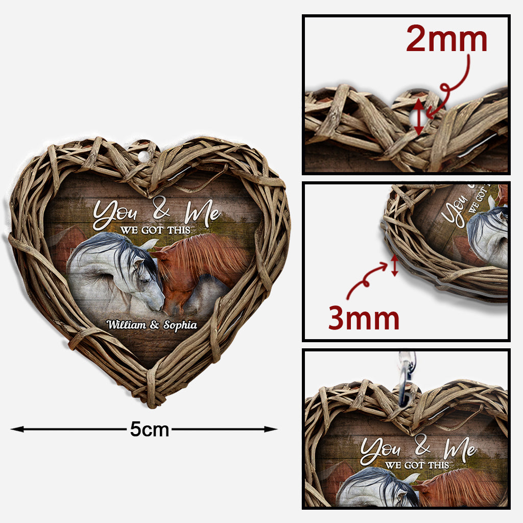 Du und ich, wir schaffen das – Personalisierter Pferde-Schlüsselanhänger (beidseitig bedruckt)