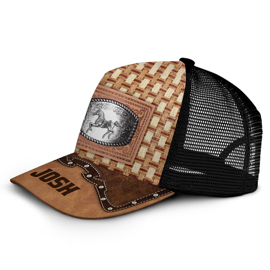 Metal Horse - Personalized Horse Trucker Hat (Black Mesh)