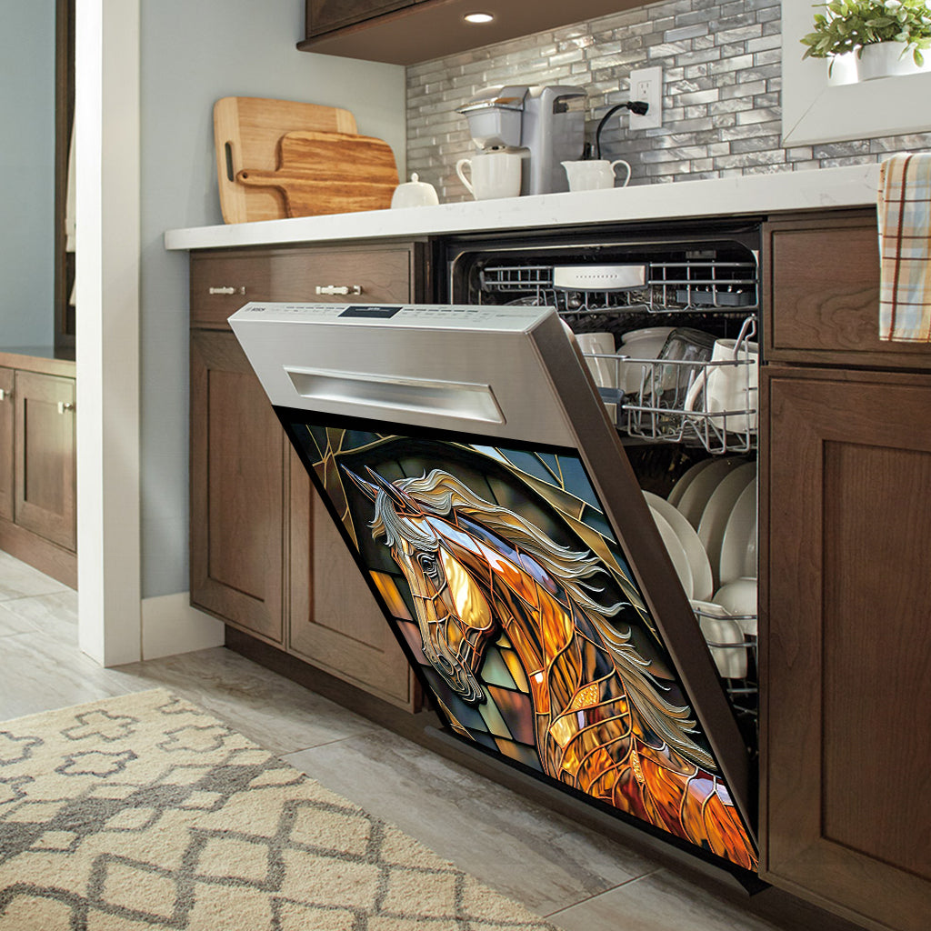 Liebe Pferde – Personalisierter Geschirrspülerdeckel mit Pferdemotiv