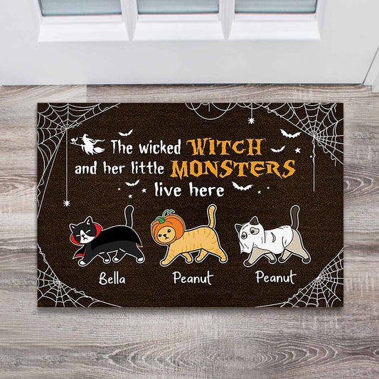 The Wicked Witch Funny Halloween - Cat Personalized Doormat 082021