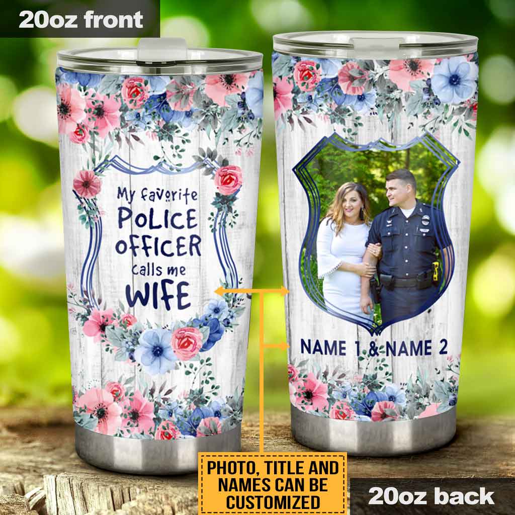 Personalisierter Becher mit Blumenabzeichen meines Lieblingspolizisten