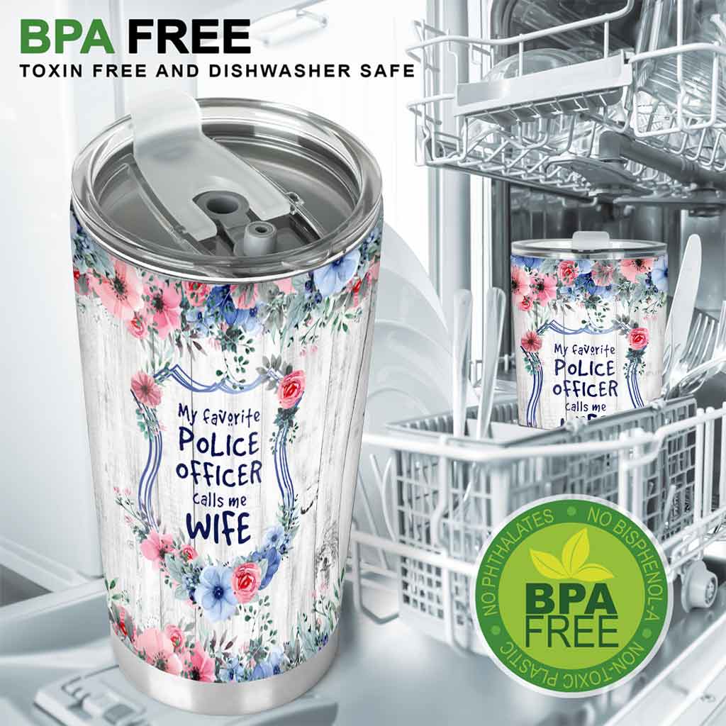 Personalisierter Becher mit Blumenabzeichen meines Lieblingspolizisten