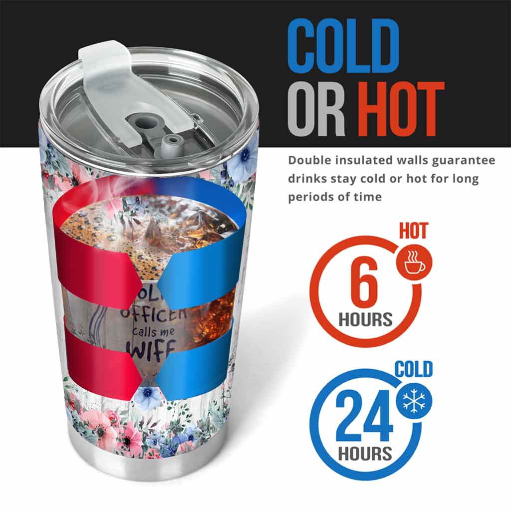 Personalisierter Becher mit Blumenabzeichen meines Lieblingspolizisten