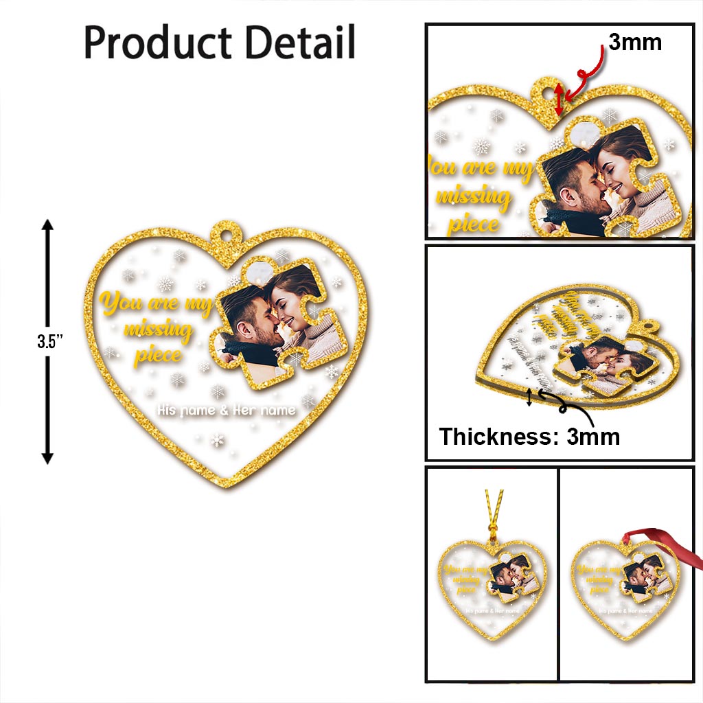 Du bist mein fehlendes Puzzleteil – Personalisierter transparenter Weihnachtsschmuck für Paare