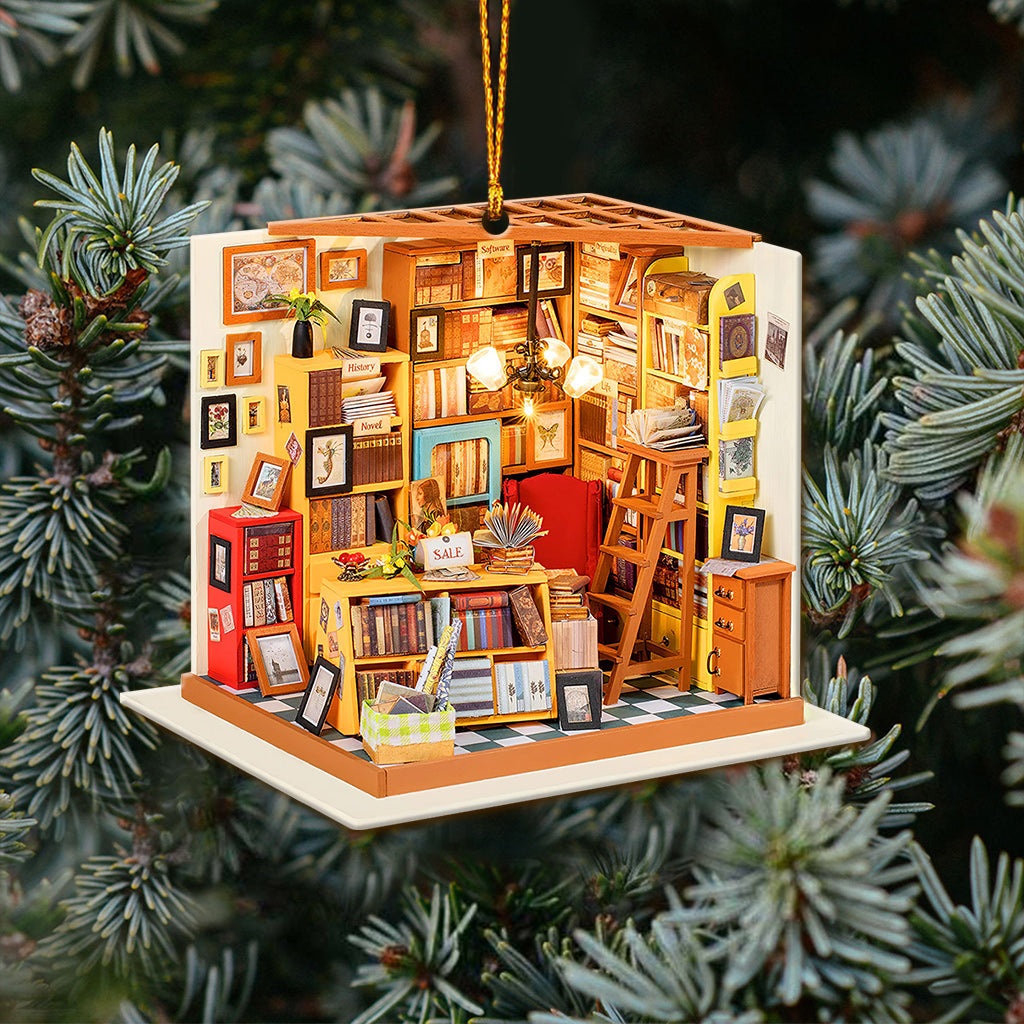 Vintage-Buchhandlung – Weihnachtsschmuck in Buchform (beidseitig bedruckt)