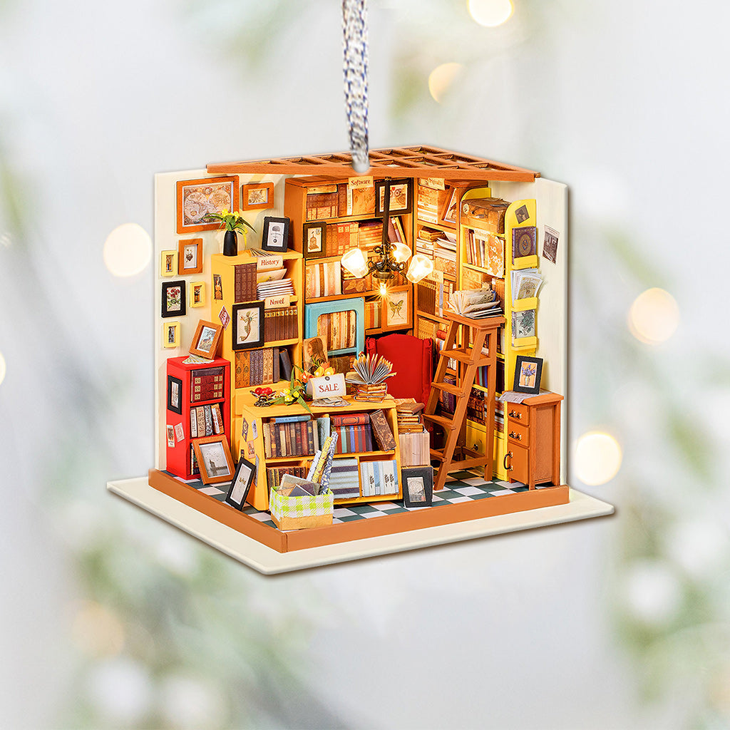 Vintage-Buchhandlung – Weihnachtsschmuck in Buchform (beidseitig bedruckt)