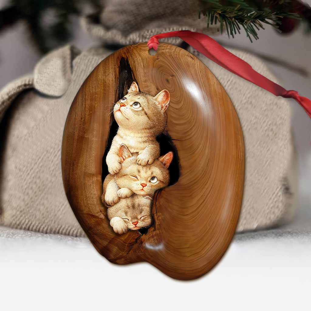 Cute Cats - Christmas Cat Ornament (Printed On Both Sides)