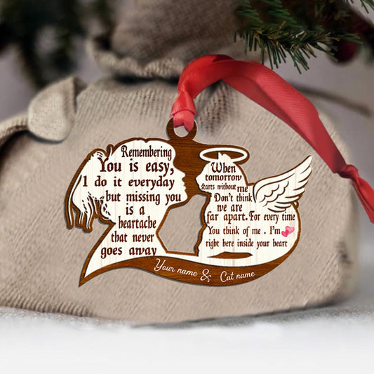 Sich an dich zu erinnern ist ganz einfach – personalisierter Weihnachtsschmuck in Katzenform (beidseitig bedruckt)