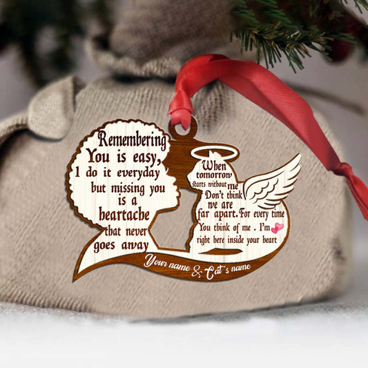 Sich an dich zu erinnern ist ganz einfach – personalisierter Weihnachtsschmuck in Katzenform (beidseitig bedruckt)