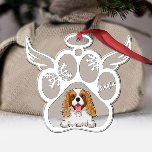 Weihnachtliche Pfotenabdrücke für Haustiere – Personalisierter transparenter Hunde-Weihnachtsschmuck