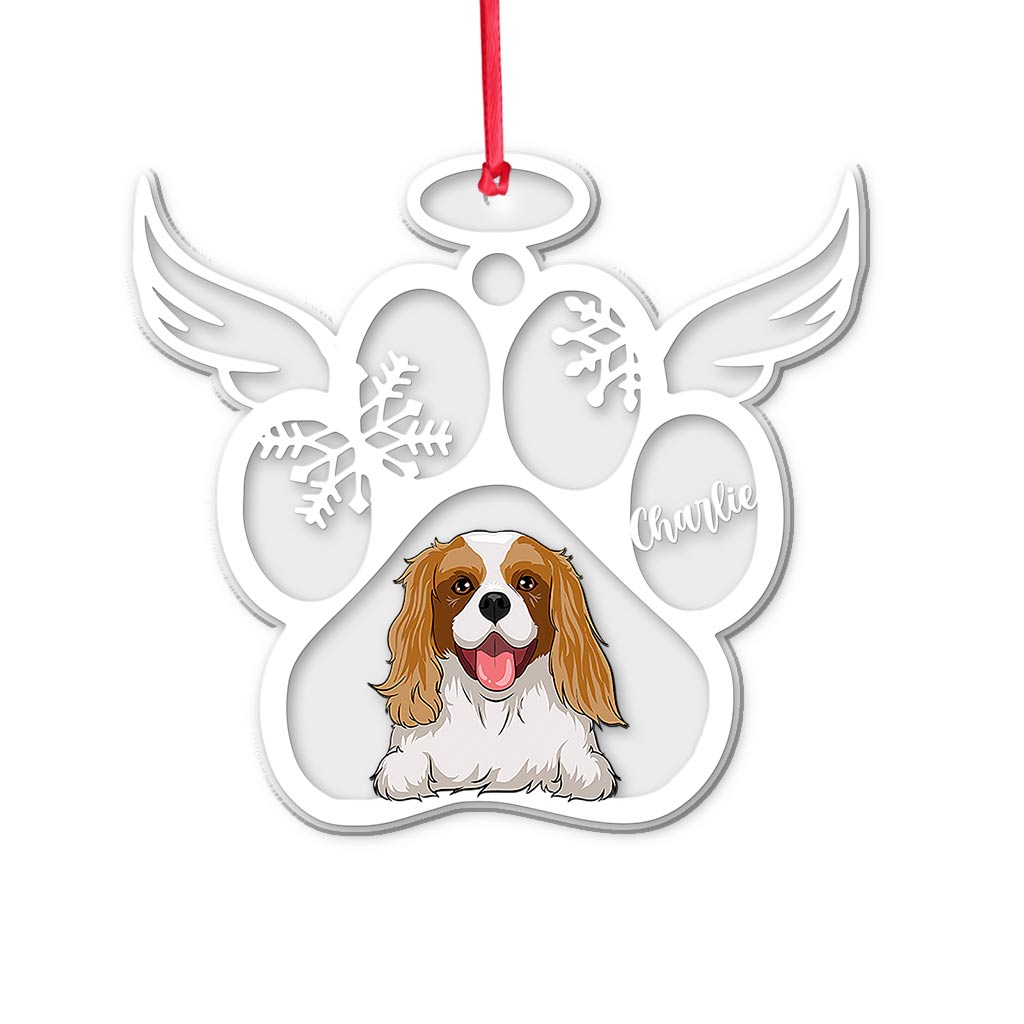 Christmas Paw Prints For Pet - Personalized Dog Transparent Ornament