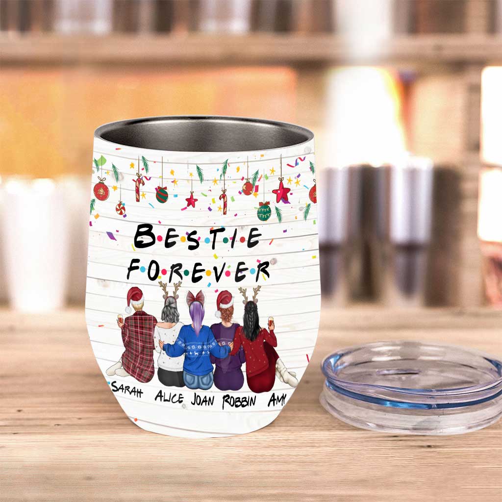 Ich bin für dich da, wenn der Regen in Strömen gießt – personalisierter Weinbecher für die beste Freundin