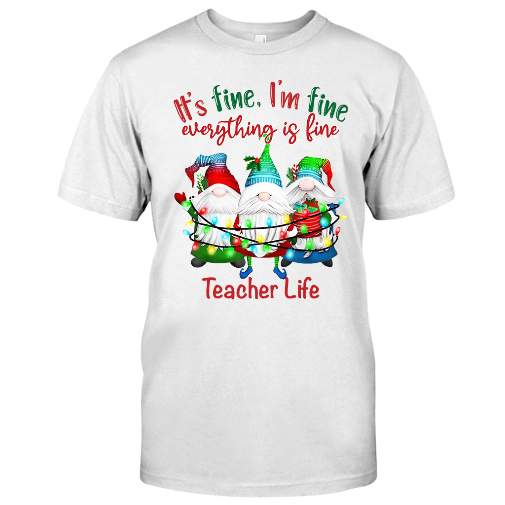 It's Fine Im Fine Everything Is Fine - Personalized Teacher T-shirt and Hoodie
