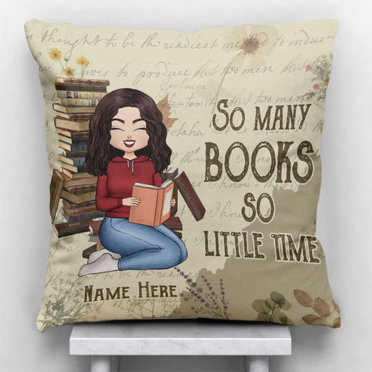 So Many Books, So Little Time - Personalized Book Throw Pillow