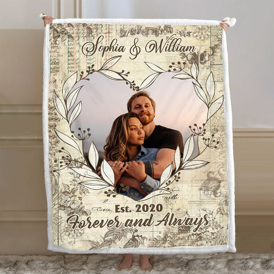 Forever And Always - Personalized Couple Blanket